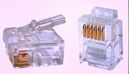 Plug Telefonico RJ11 Ancho 6P4C
 para base de teléfono: Código 18235