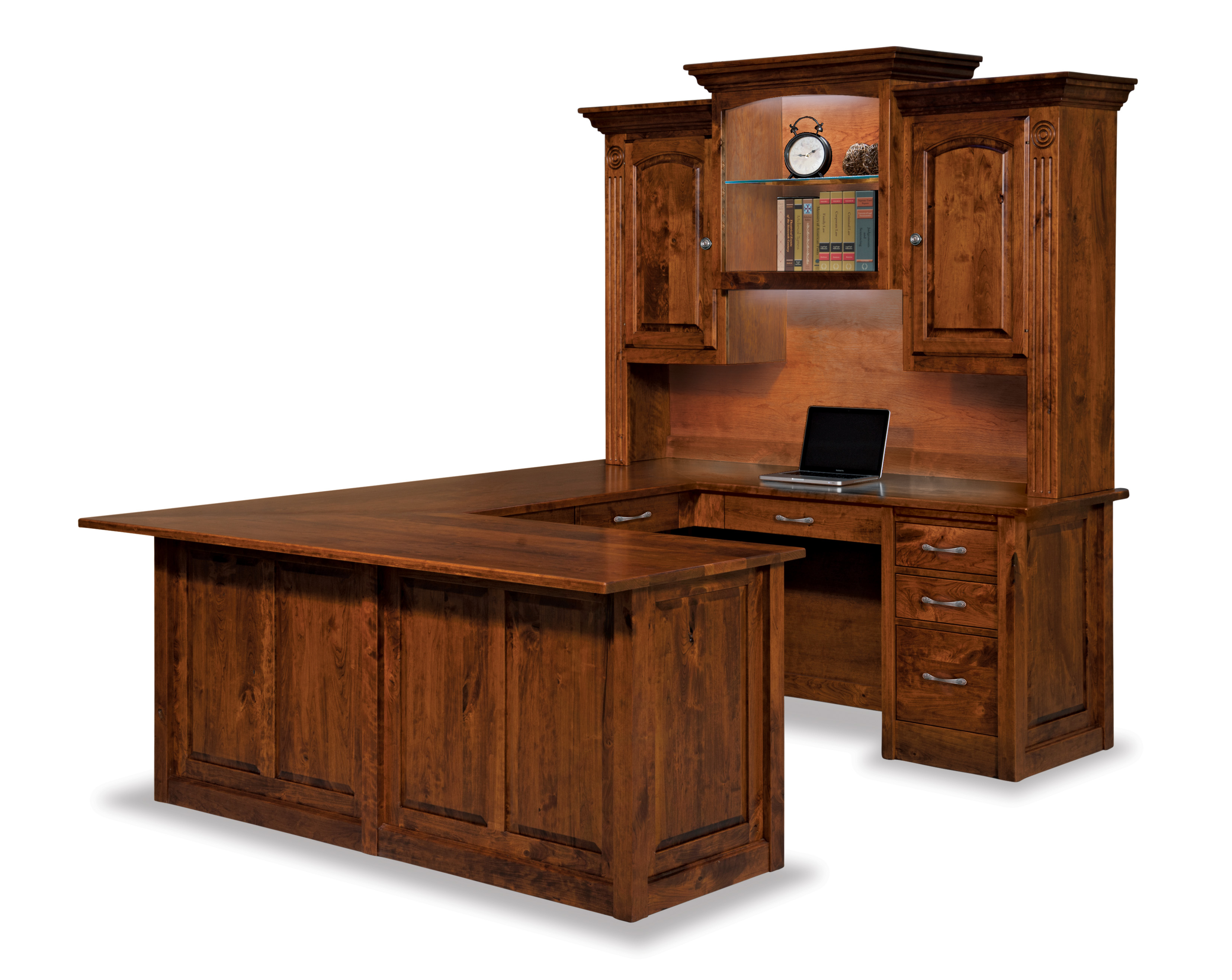 Victorian Wrap Around Desk w/Hutch-#132