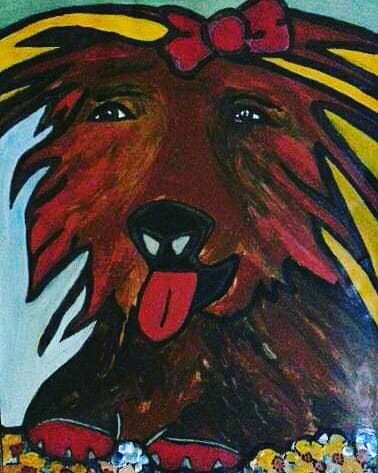 SOLD Title Little dog. Acrylic on canvas. Kelene