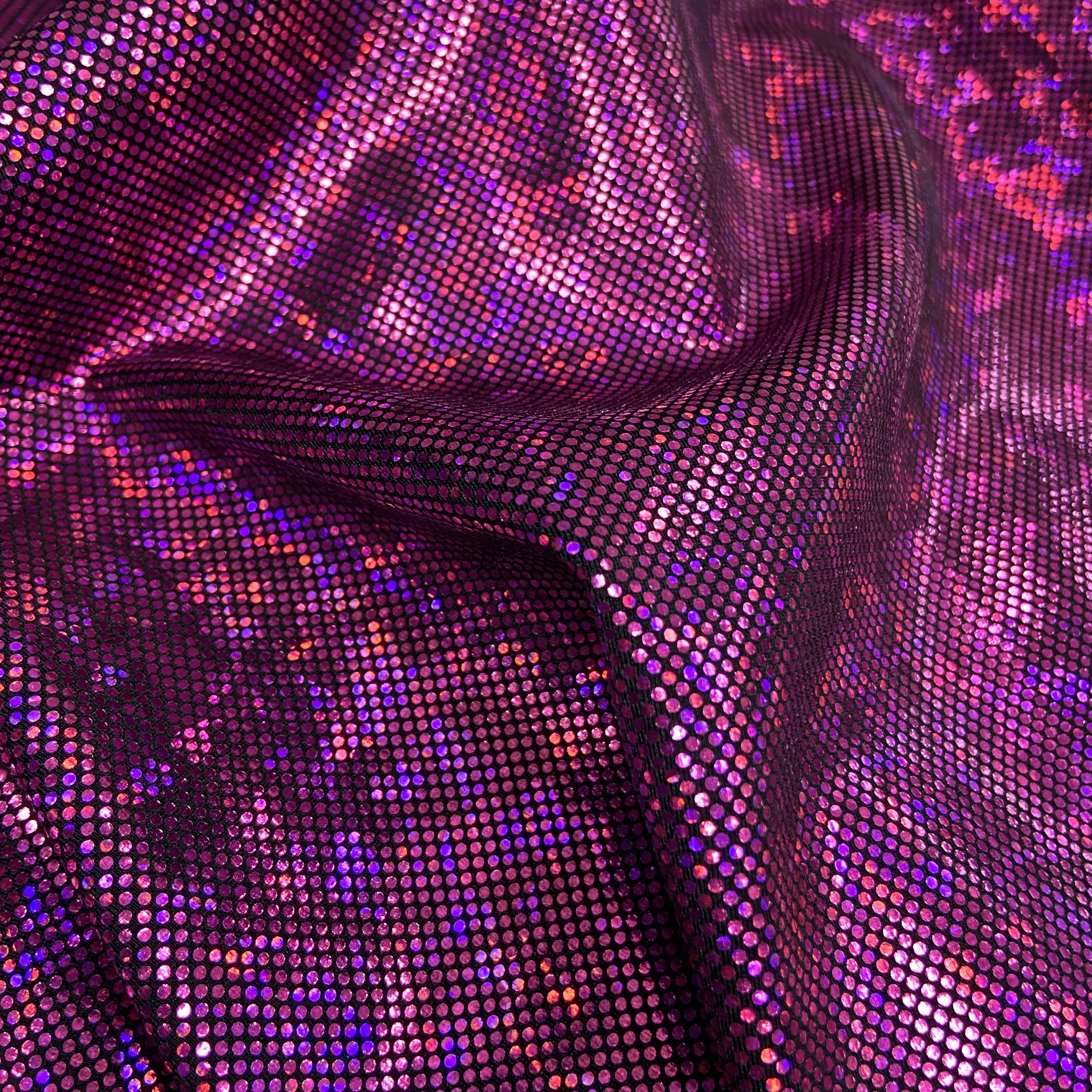 Fuchsia shattered hologram on wine