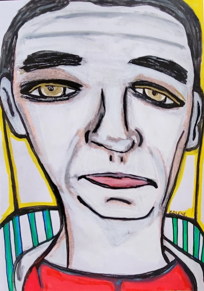 Title: Ring Leader. 12 x 14 paint and pen on paper. Kelene 2022 120.00 framed