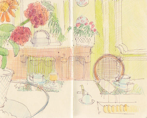 Petit dejeuner at the Chateau de Bouceel