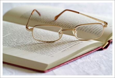 Book and glasses||||