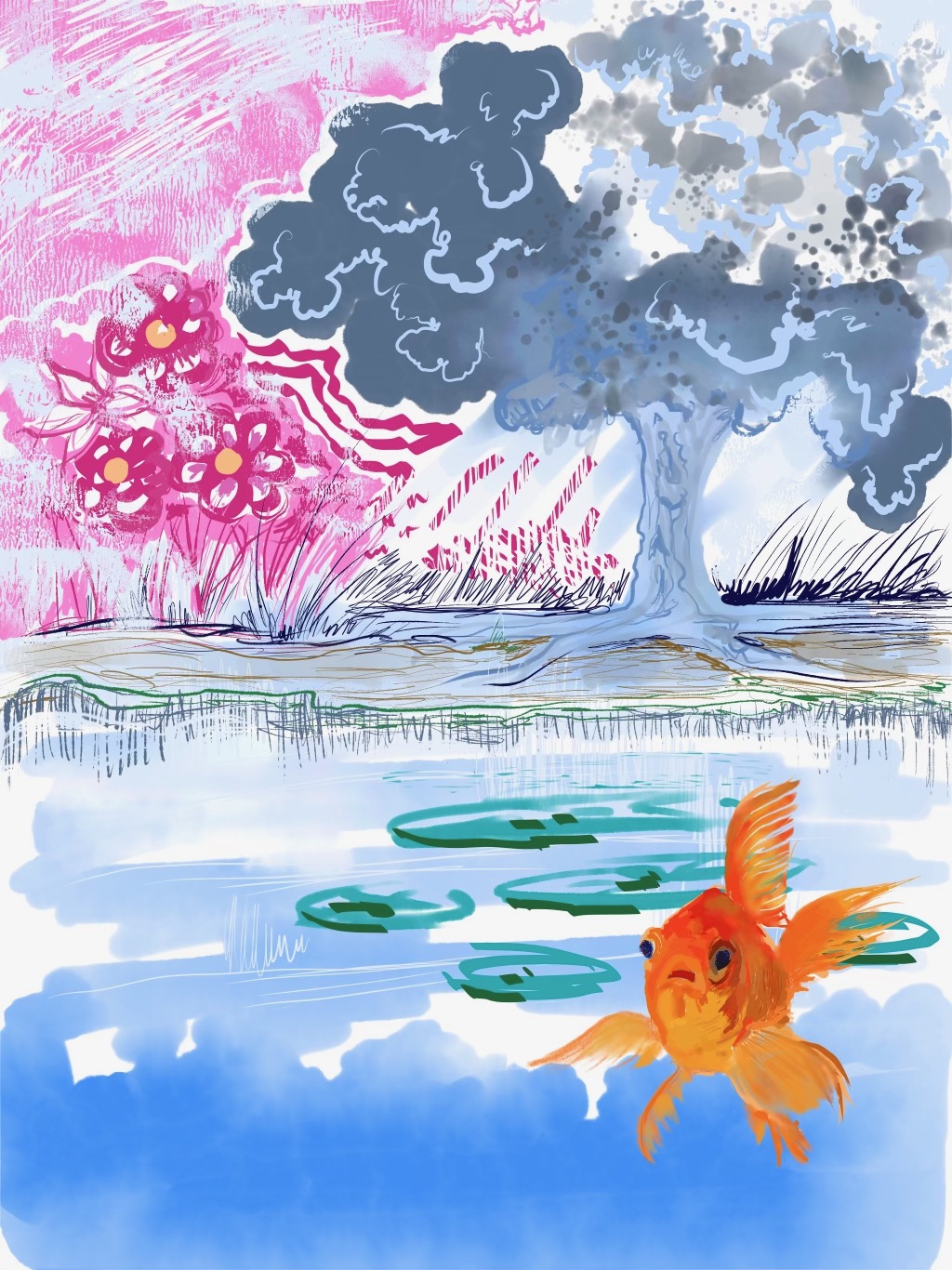 Doodle of a goldfish