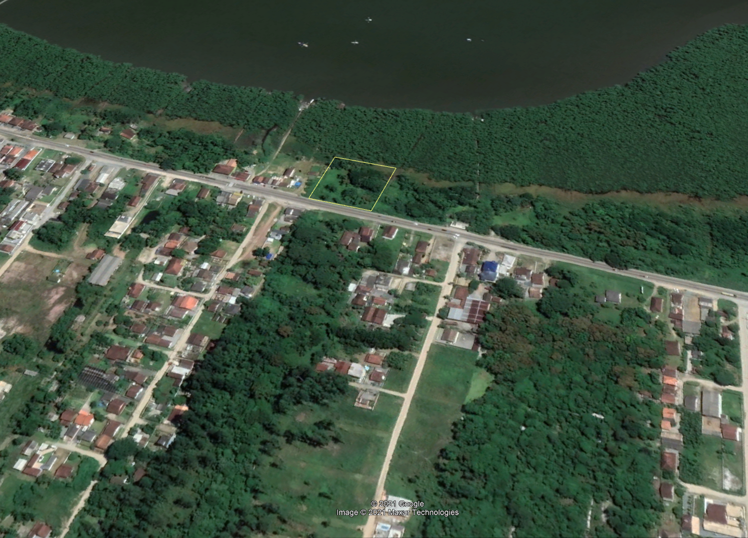 Vista aérea dos terrenos