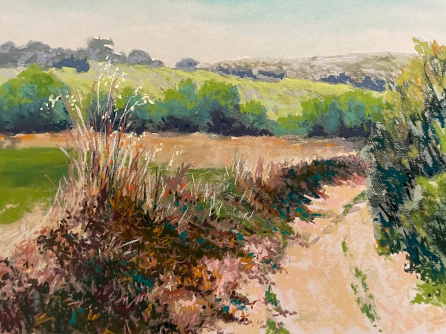 Kaddeche, Lauragais France Fields, 8x11 Pastel