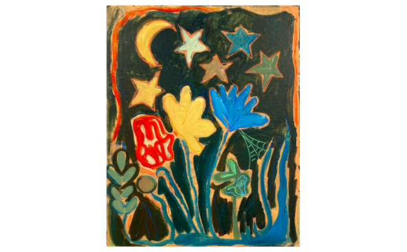 "Night Garden" 16X320inches Acrylic on canvas 2020