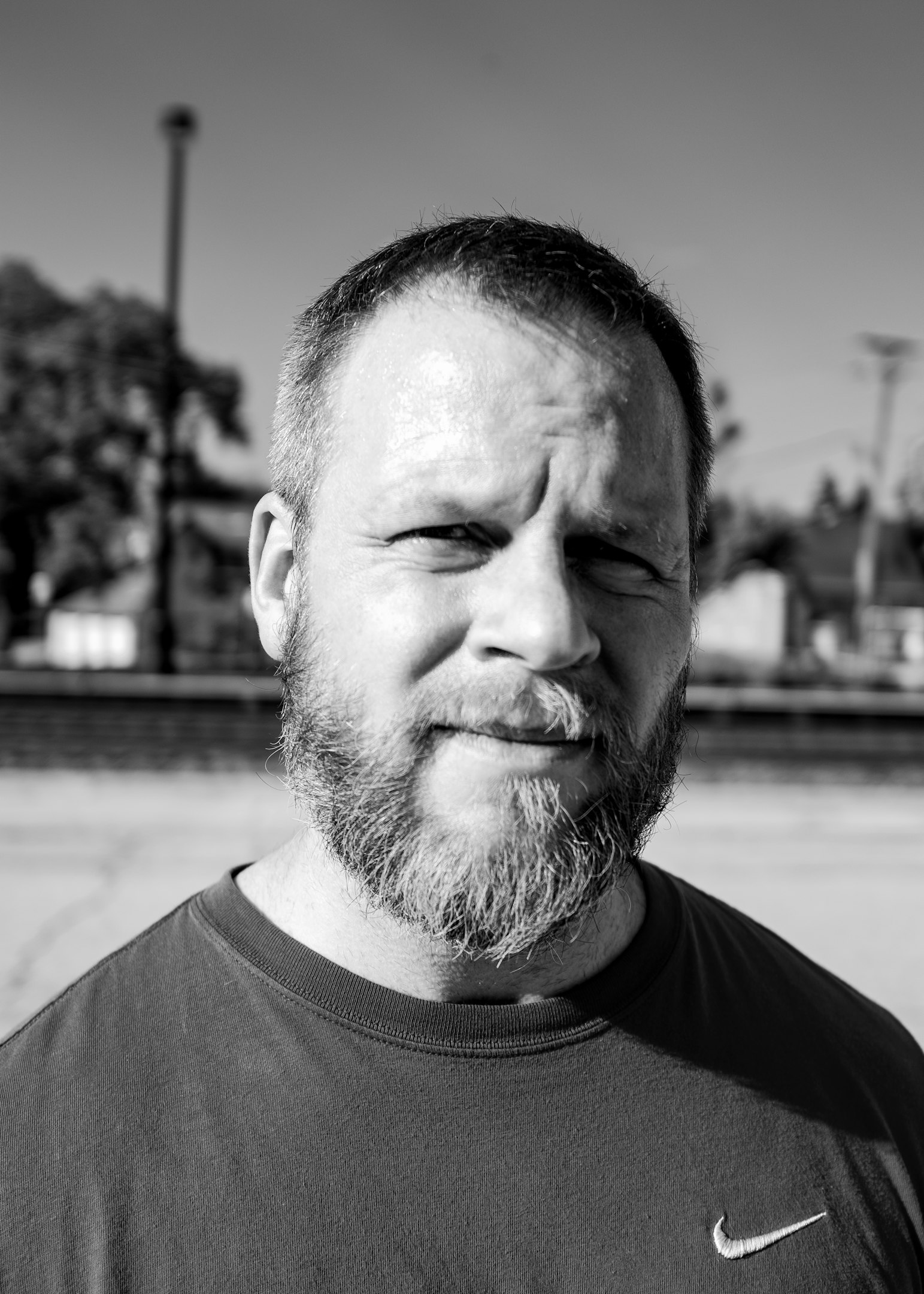 man in crew neck shirt