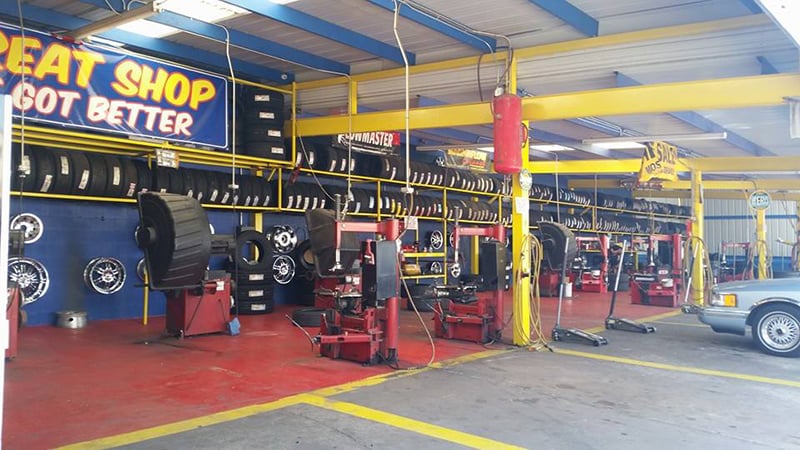 Inside of tire shop