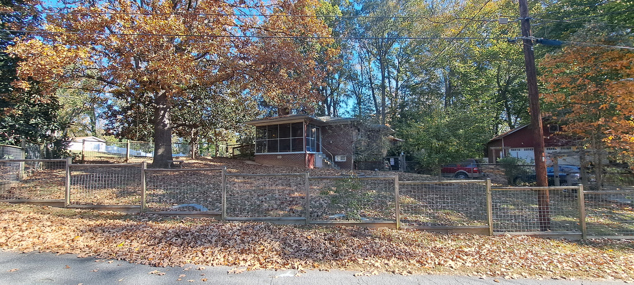 Screened porch and fence