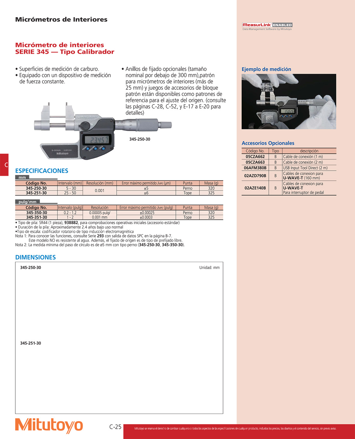 Micrómetro tipo calibrador 