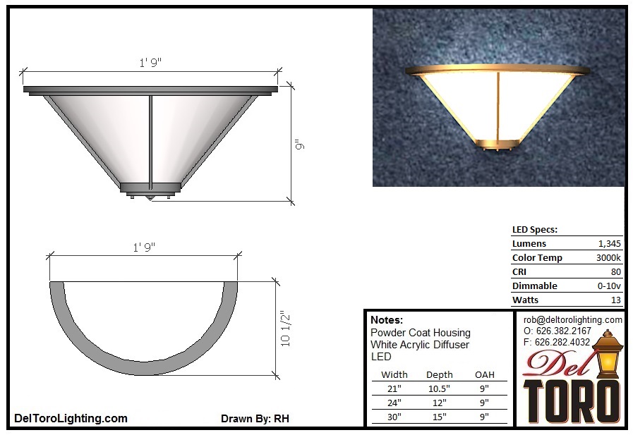 810W-Framed Cone Wall Sconce