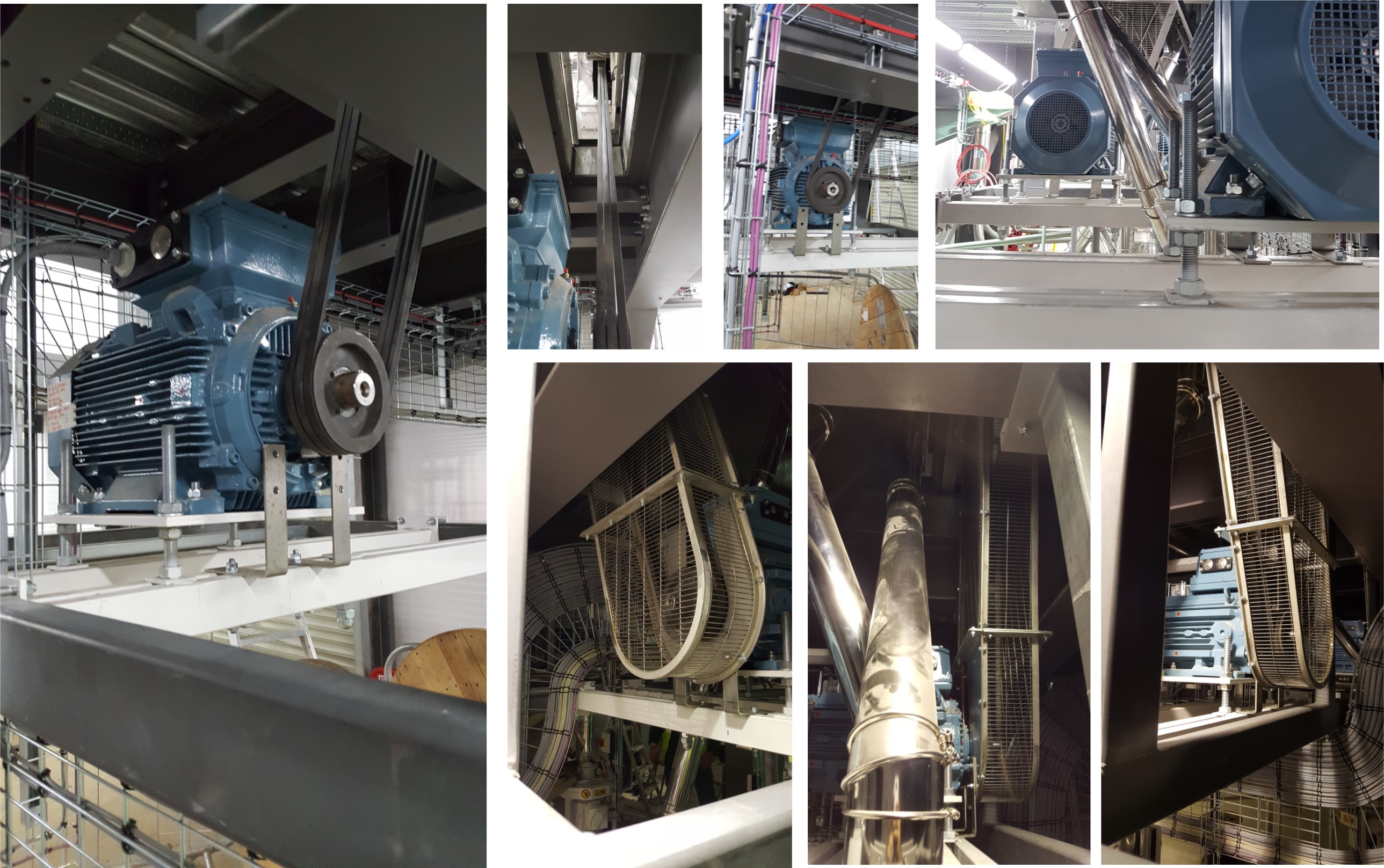 Stainless steel & mesh drive guards.