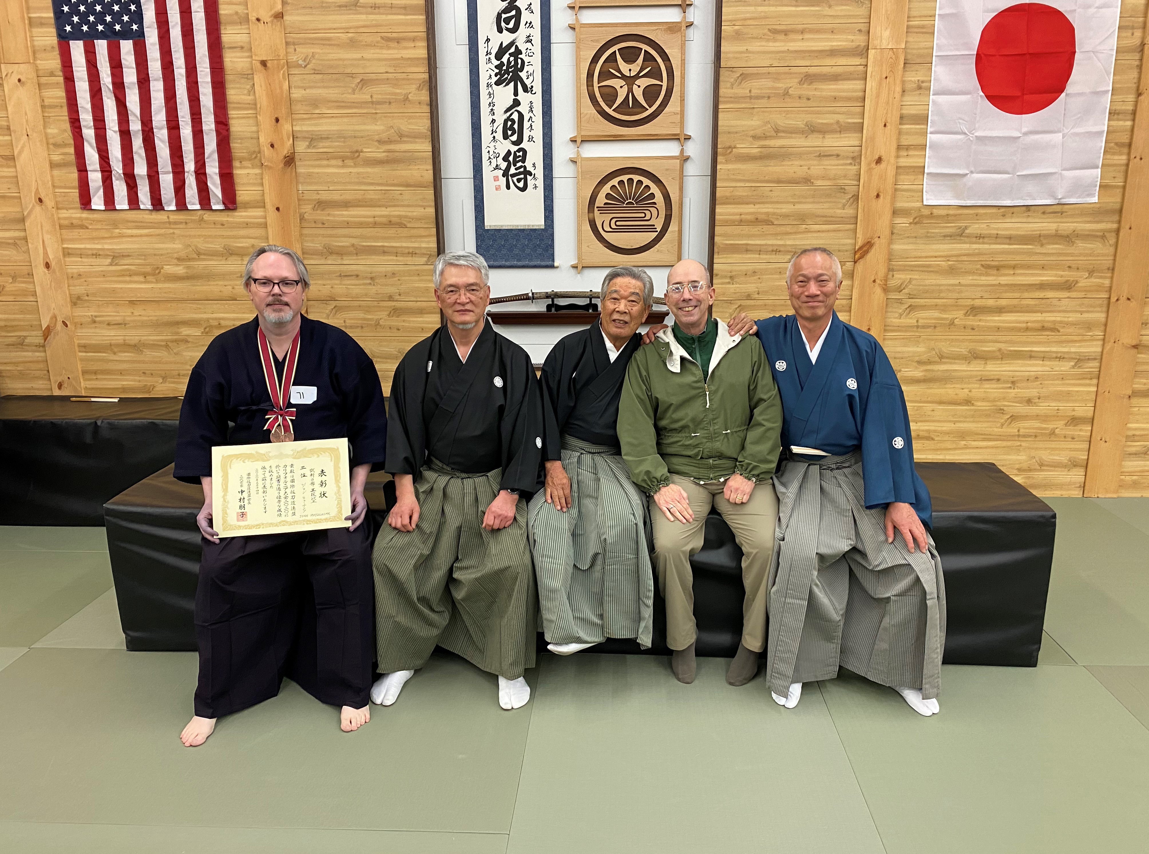 Post-taikai photo. Congrats Tex on finally getting a shizan medal - 3rd in Godan and above group.