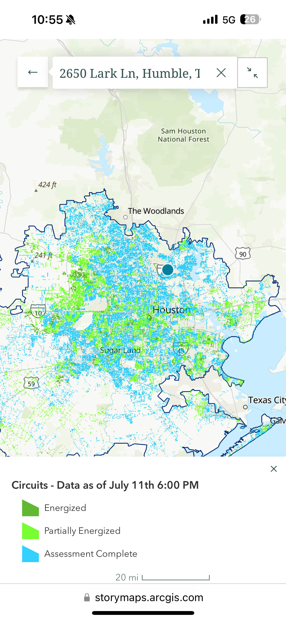 We checked the power outage maps every few hours