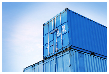 Blue cargo containers||||