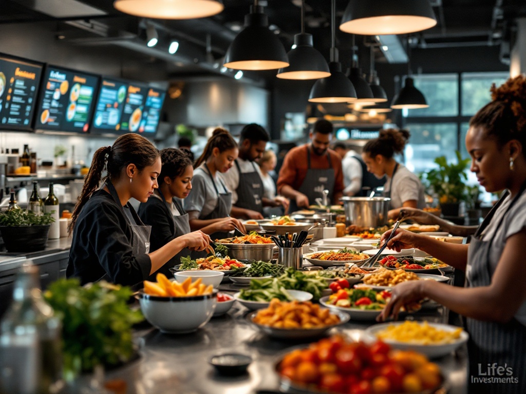 Students preparing food