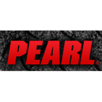 Logo of Pearl with red text on a dark textured background