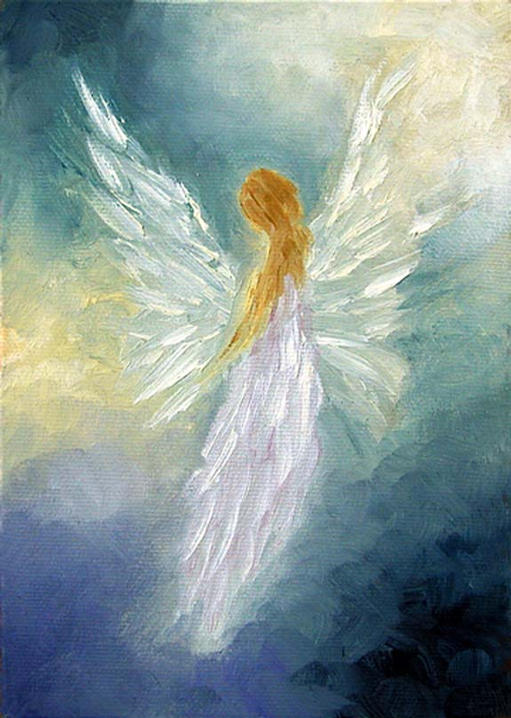 Angel - 5"x 7" Oil on Stretched Canvas  SOLD Greeting card available