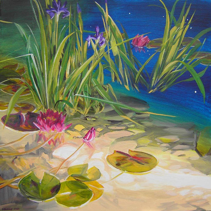 Starlit Pond 24x24 sold