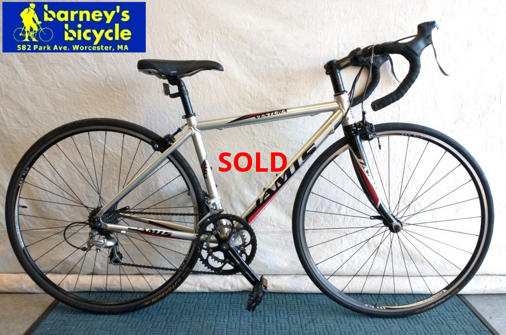 Jamis Venture Comp
Frame Size: XS, Aluminum/Carbon Fork
Rider Height: (5'0-5'3)
Drivetrain: Shimano Tiagra 2x8 
$489.00 (Professionally Tuned)

