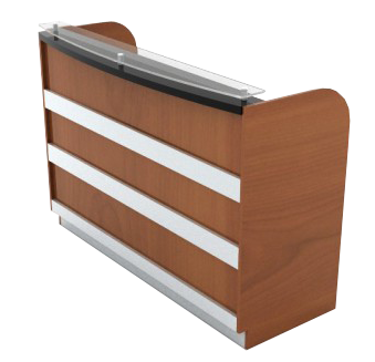 CAUTER DE RECEPCIÓN.
Elaborado en melamina a dos colores.
 Pasa mano de vidrio.
Alzas de lujo.
 Tiempo de fabricación: 8-15 días.
