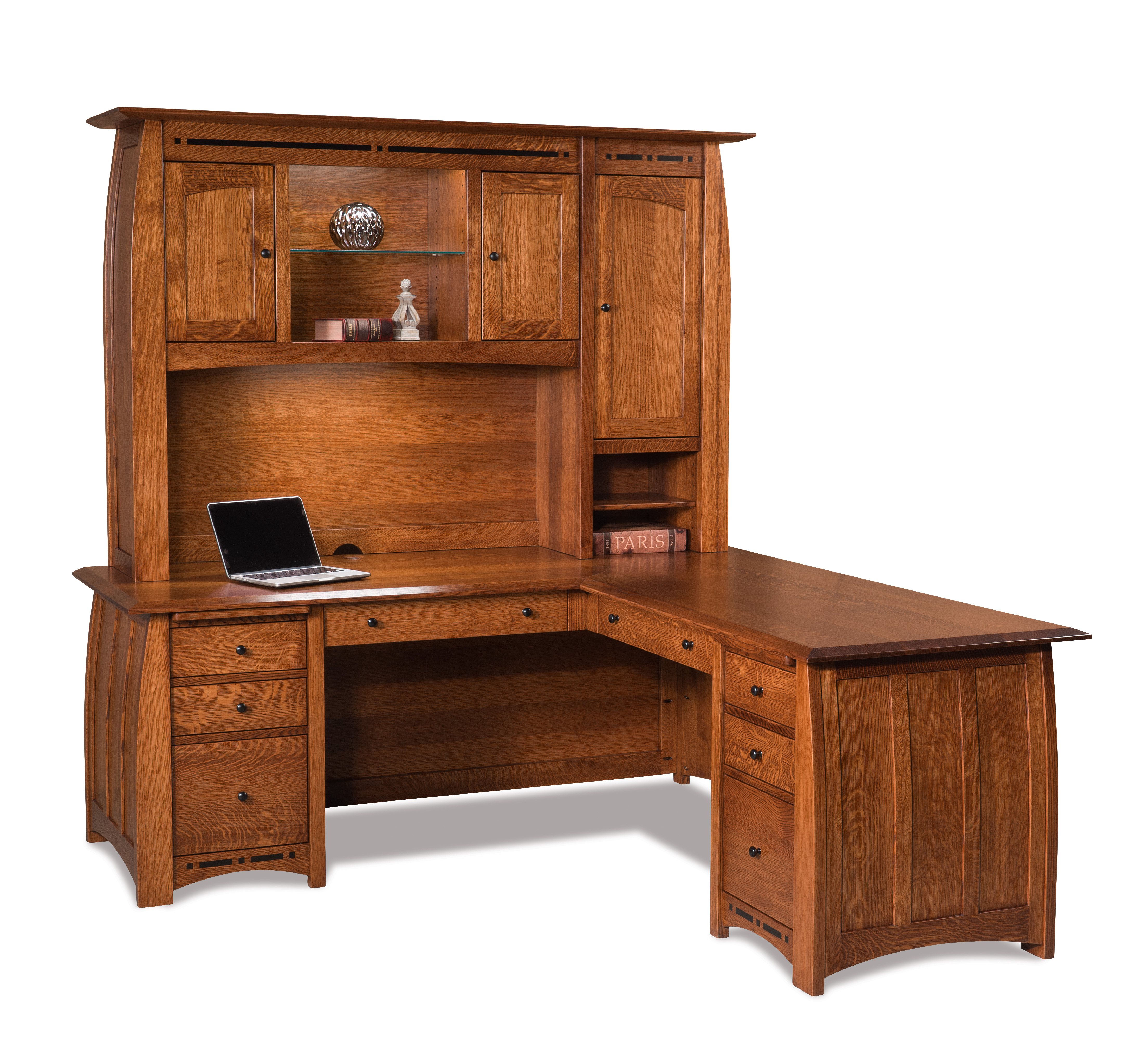 Boulder Creek L Desk w/Hutch-#132