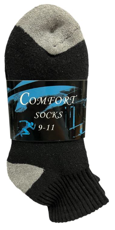 Q307
2PK COMFORT SOCKS QUARTER BLACK W/GREY HEEL&TOE 9-11
UPC 6133679538216
Q407
2PK COMFORT SOCKS QUARTER BLACK W/GREY HEEL&TOE 10-13
UPC 812462030330
120 CS PACK
