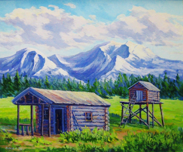 Rangers Cabin, Denali, Alaska, 20 x 24 Oil