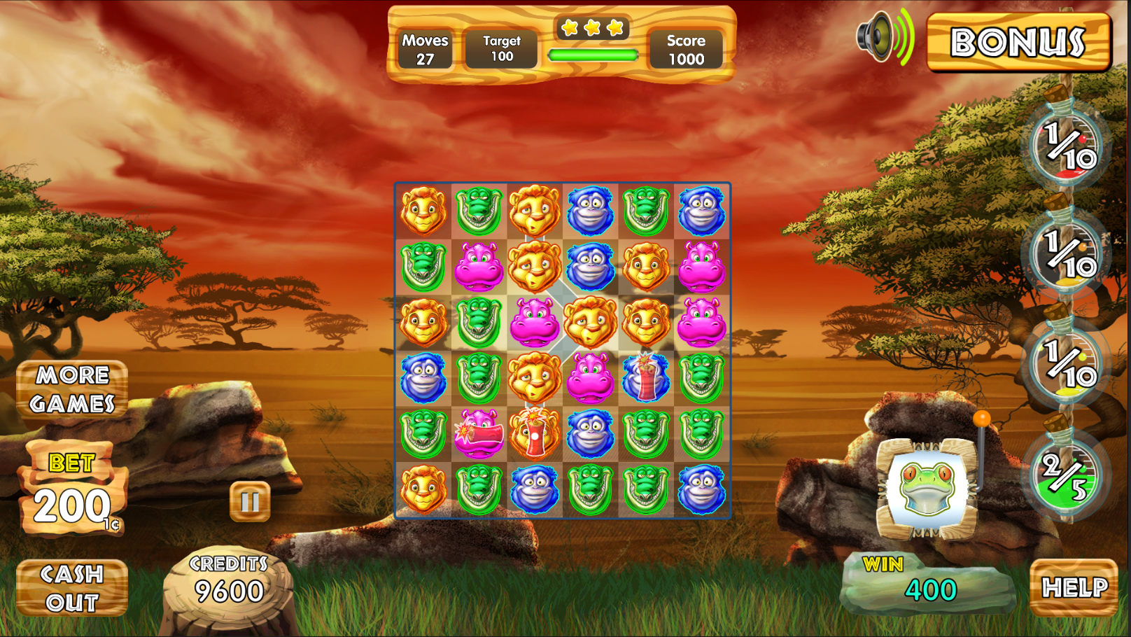 Safari Match Gameplay Screen