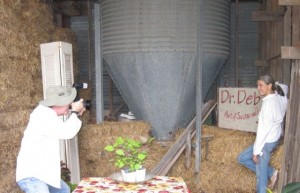 A photo shoot with Dr. Deb Tolman, central Texas keyhole garden expert