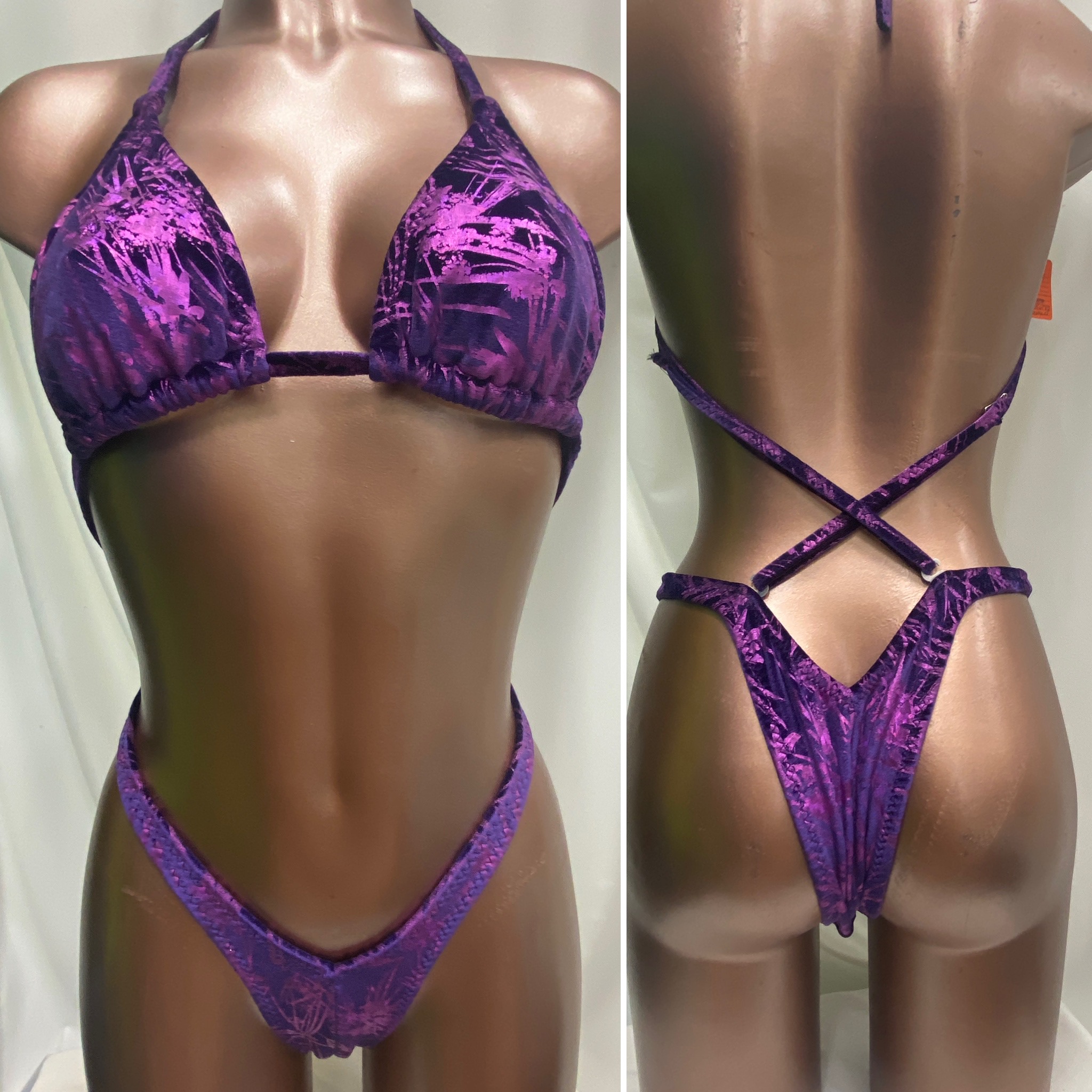 P6020 
$85
B+ sliding top 
small front +1" each hip
xsmall back
purple metallic velvet 
