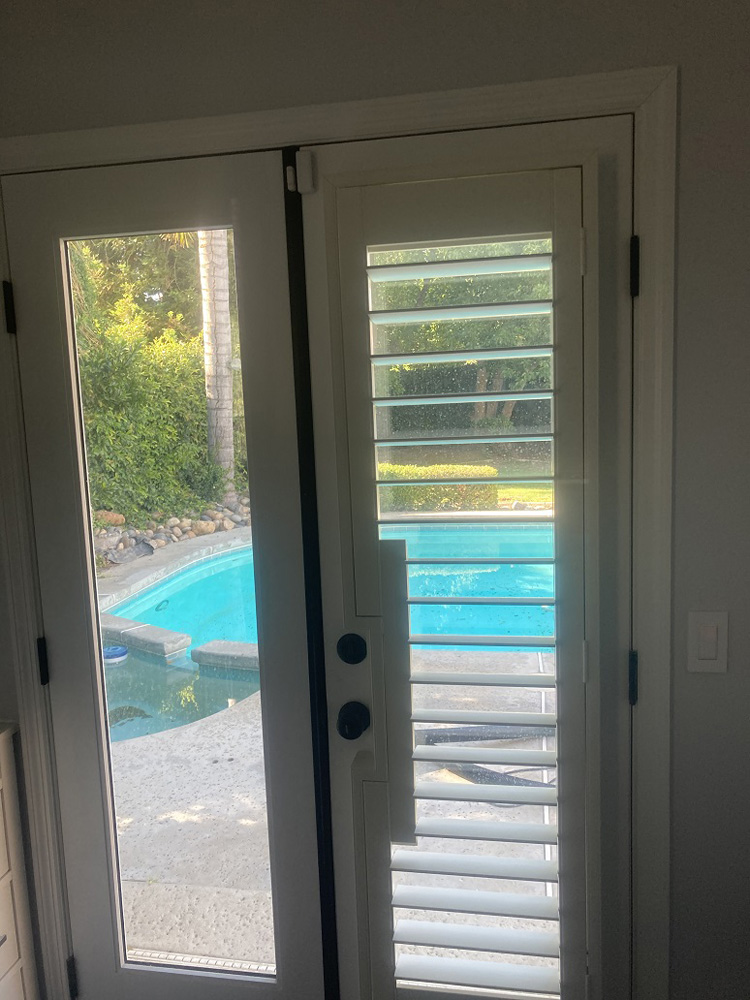French door install with very little door handle clearance