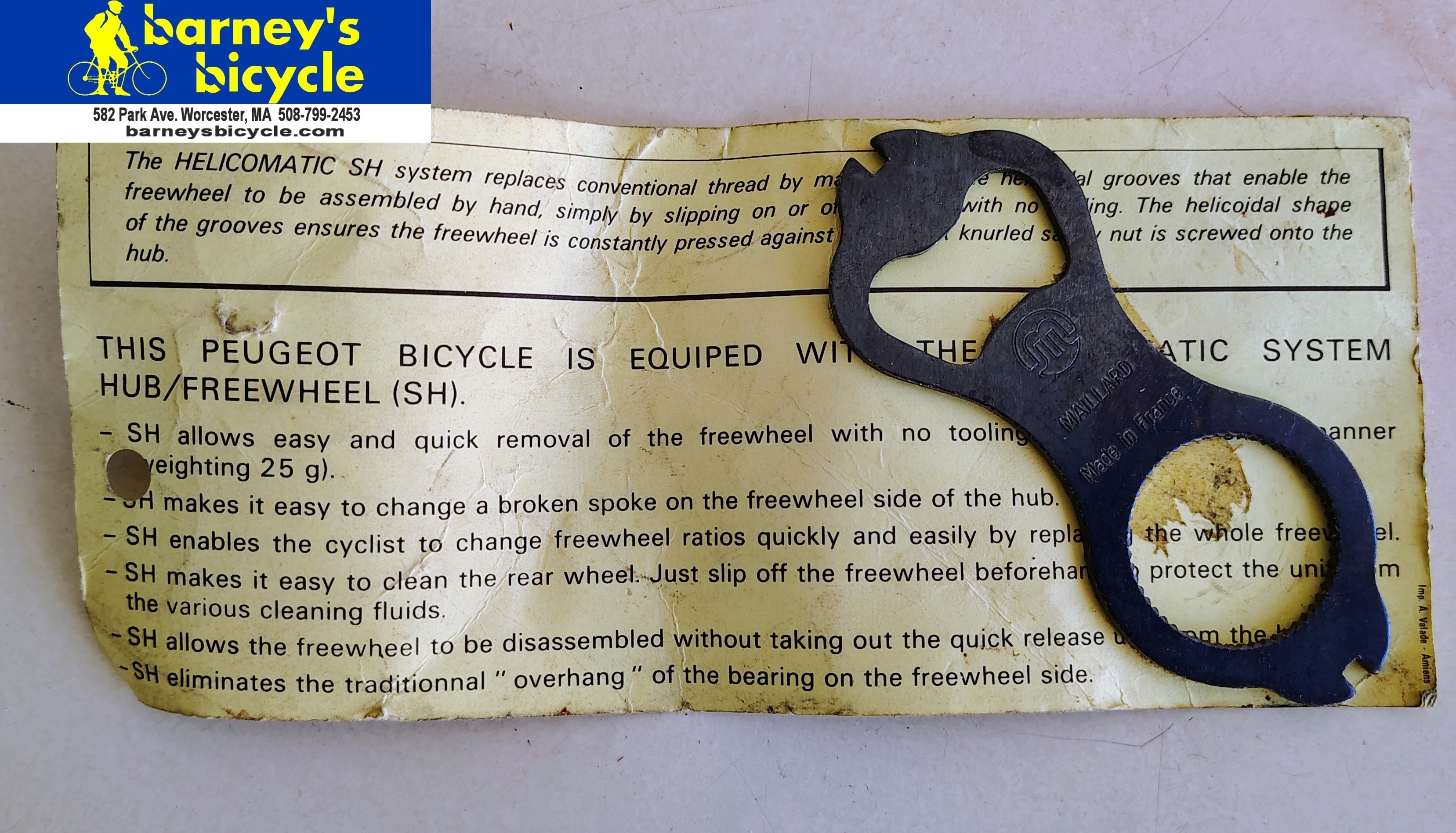 Mailliard Helicomatic Freewheel Tool 
NOS $19.99