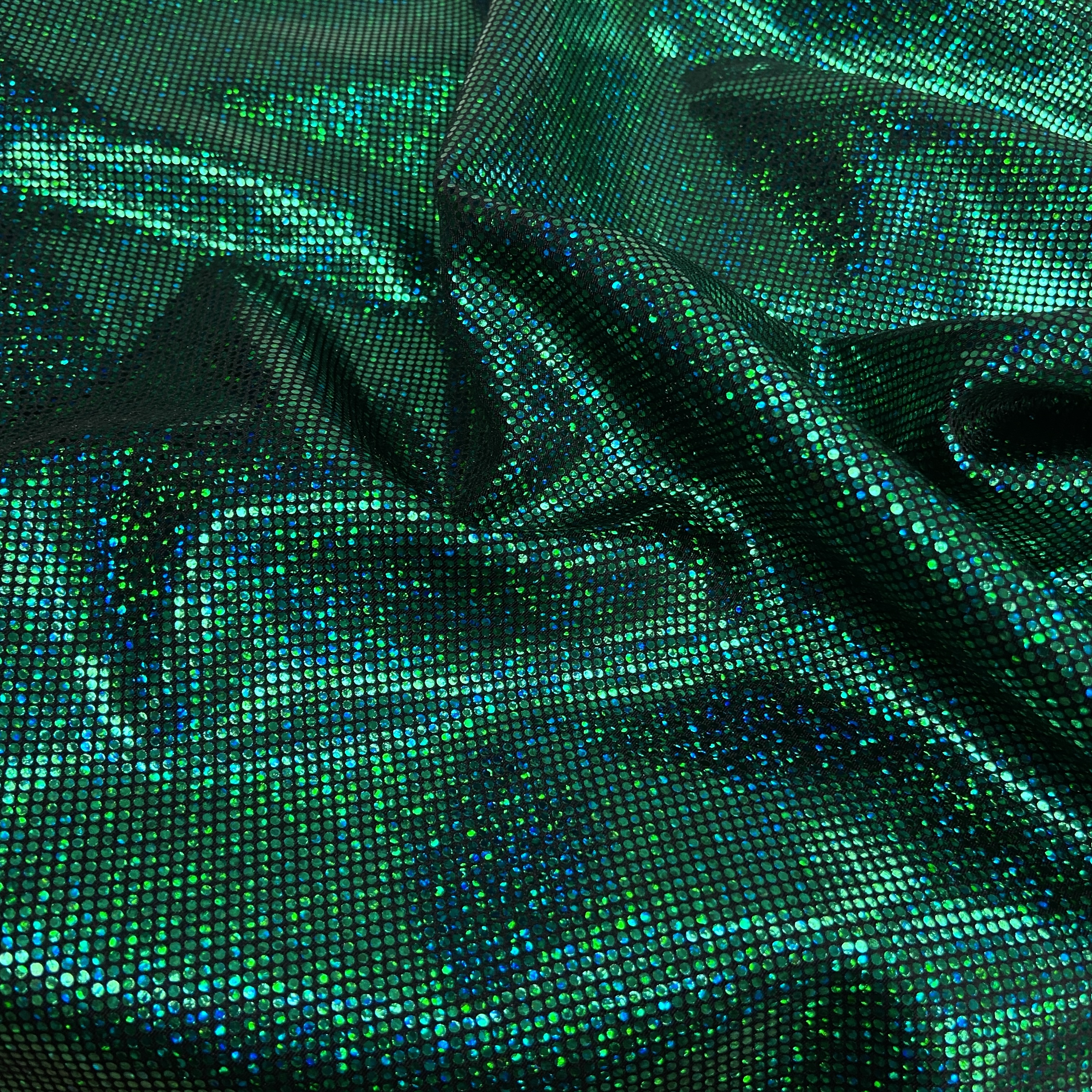 Green sparkle hologram on black 