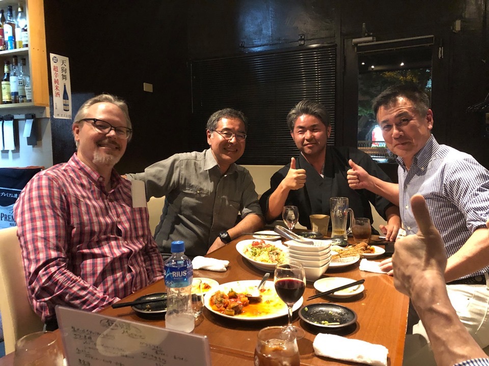 June 2019: Post training drinks and food.