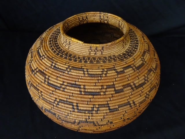PRODUCT PROFILE
Product No:  71223
Description: Chumash Treasure 
Basket
PRODUCT NARRATIVE:
•  circa pre-1830’s. 
• Most of the great Chumash 
    baskets of this type were 
    collected during the 
    Malaspina Expedition (1789-
   1794) and are in private 
 European collections.
• Comparable examples of this 
     basket can be seen at the Royal 
     Museum of Scotland.
