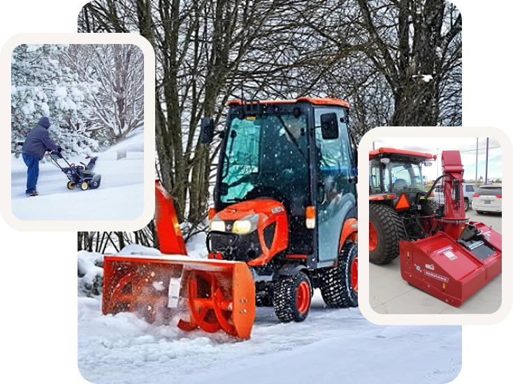 Snow plow pushing snow
