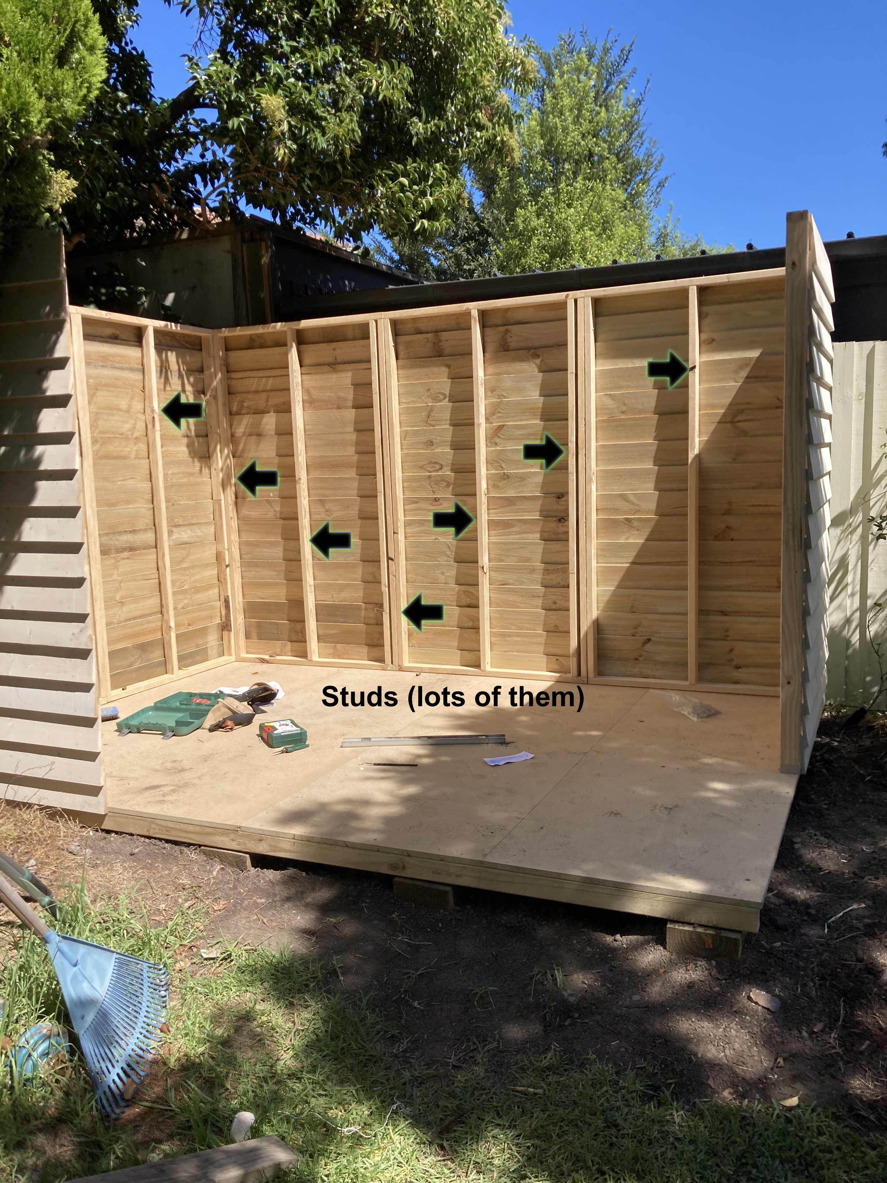 Easy to assemble!
Pre-made panels slot together easily. 
Most of the construction is done from inside the shed.
The end result: a good, solid functional shed!