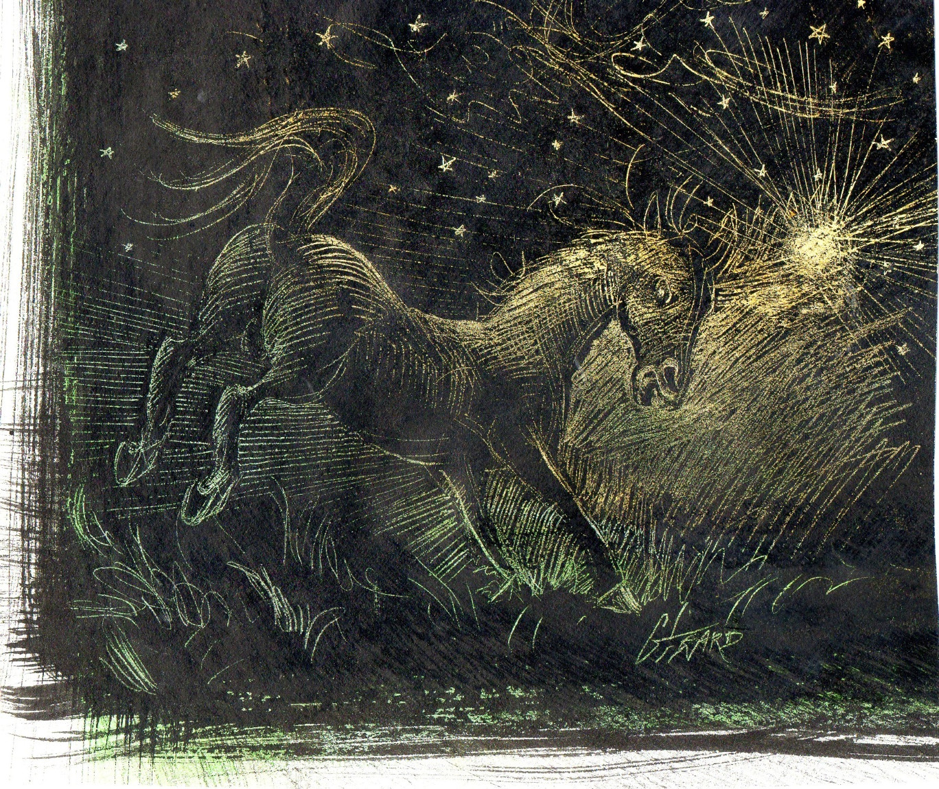 Untitled (Still Kicking.)
Artist: William Girard
@ 4 x 6 in. Ink on Paper