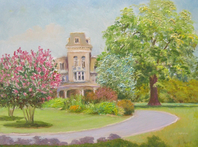 24. Cylburne Mansion, Cylburne Arboretum,  Baltimore, 9x12 oil on panel