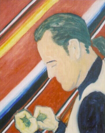 Op-006 BEAD WORKER 20 in x 16 in Oil on Linen