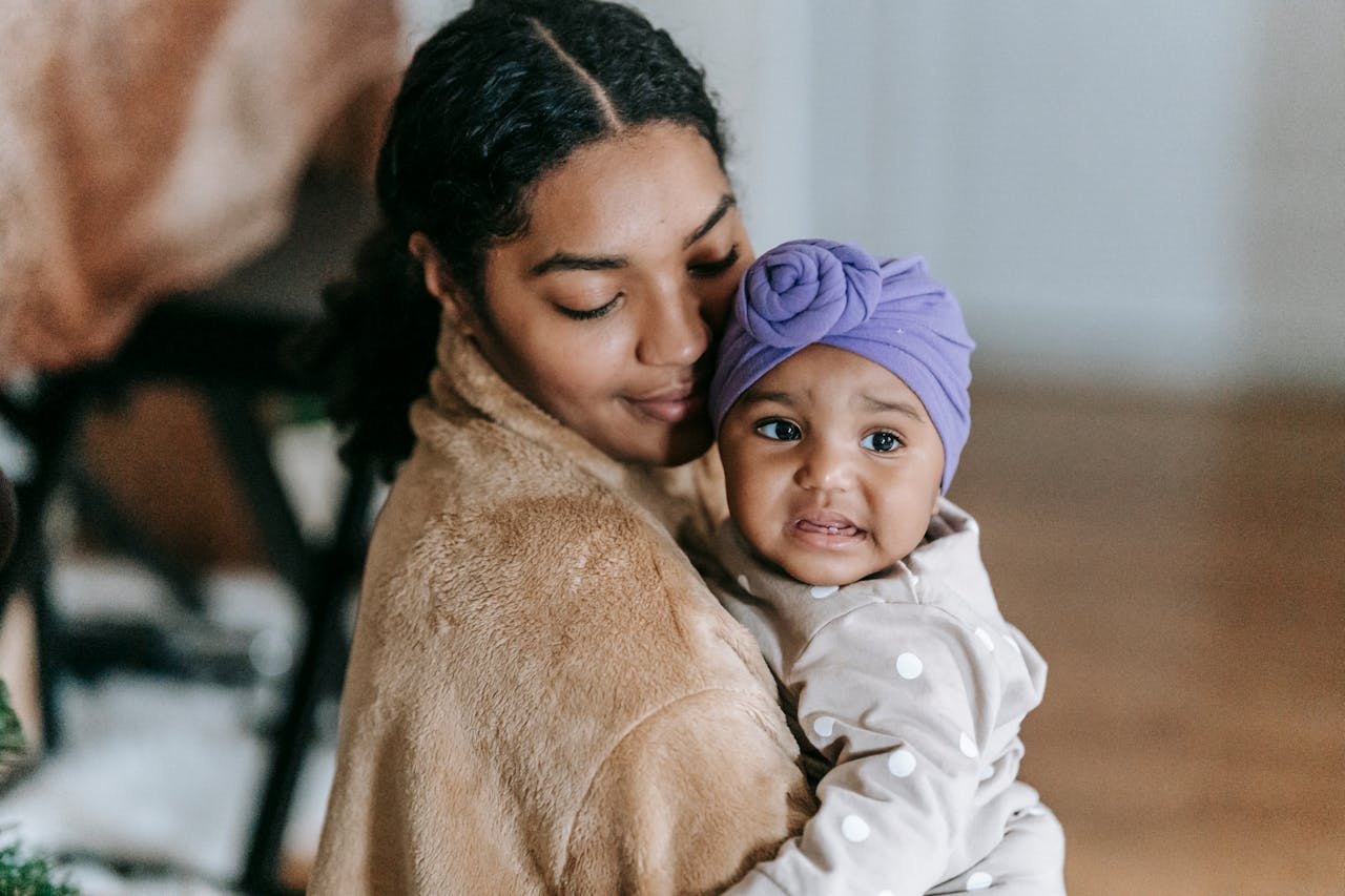 Mother with little daughter