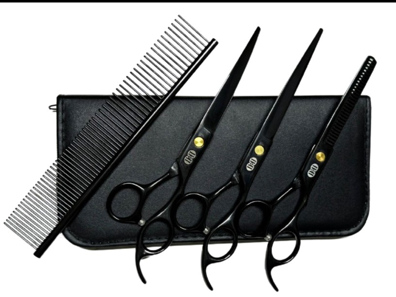 TA06 SET DE TIJERAS 
PROFESIONALES NEGRO 5 PZS