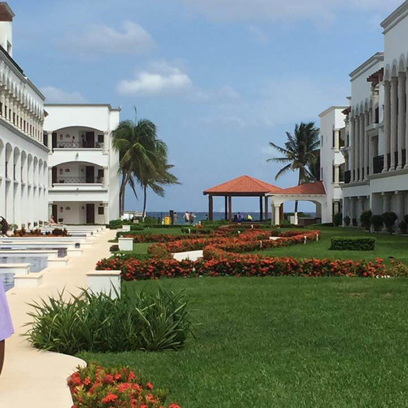 View of the courtyard in The Royal in Playa Del Carman.