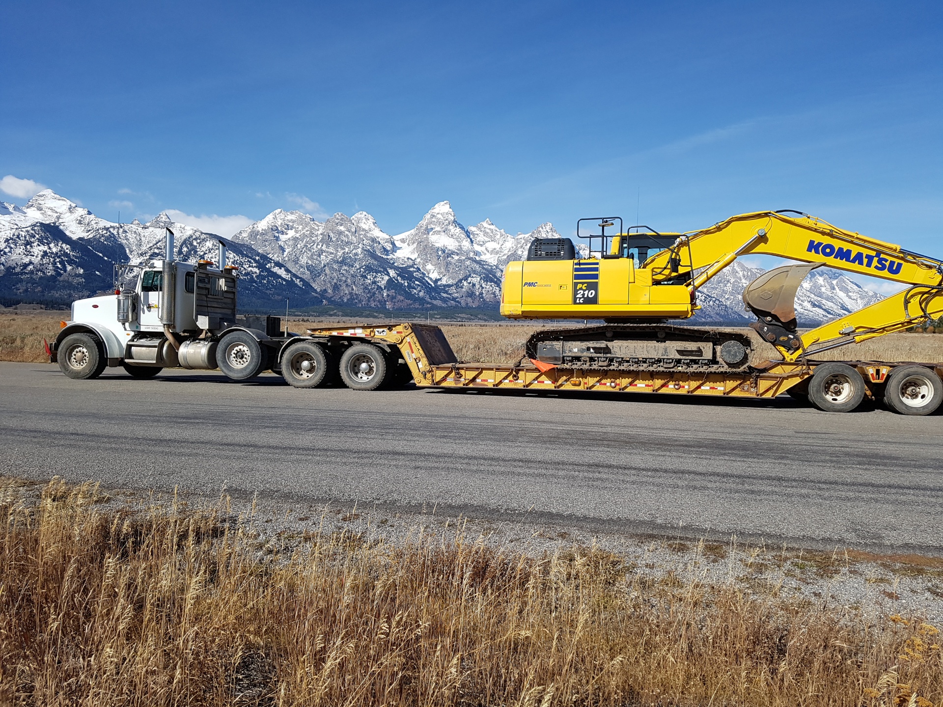 Excavator on Trailer