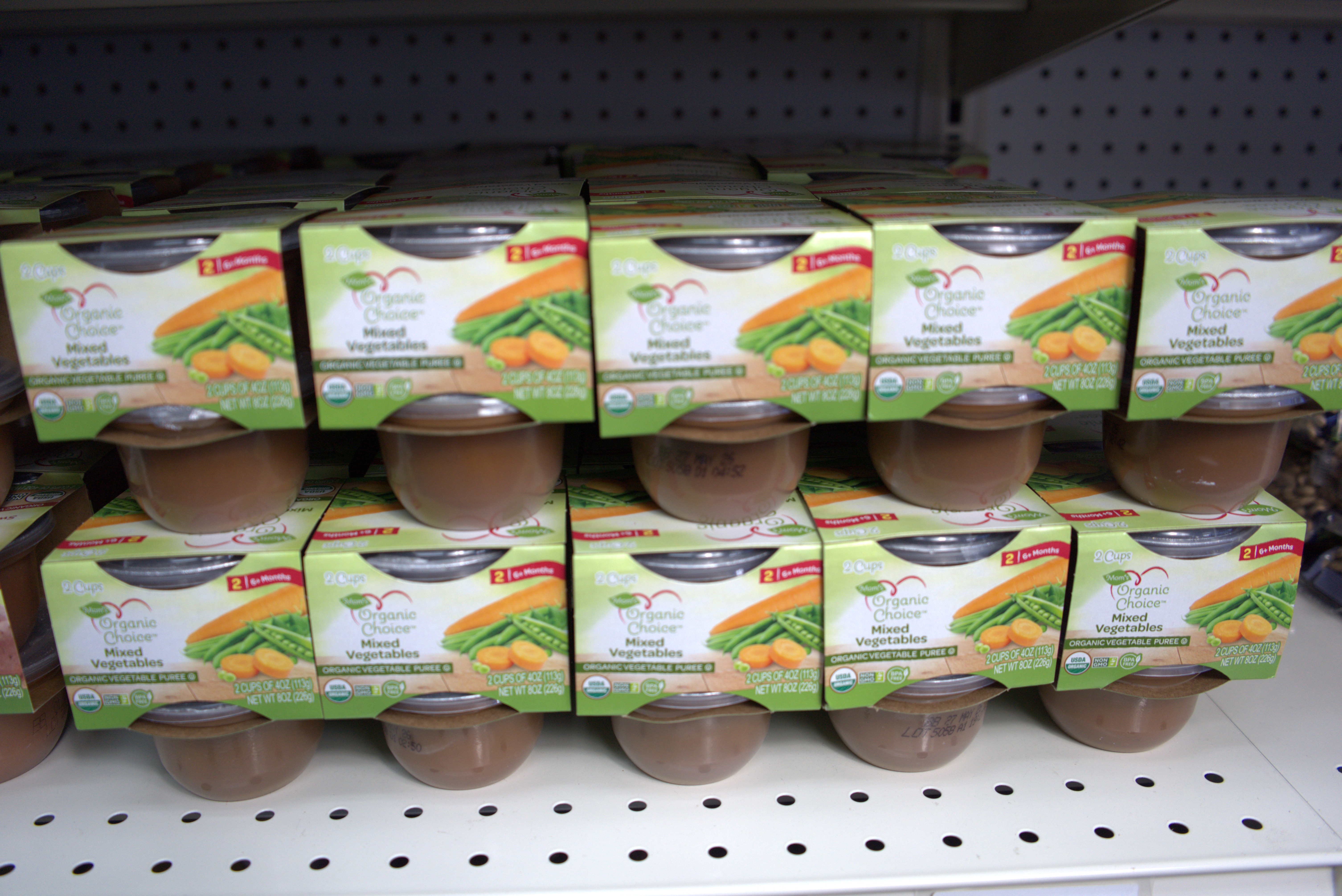 Pureed fruits and vegetables