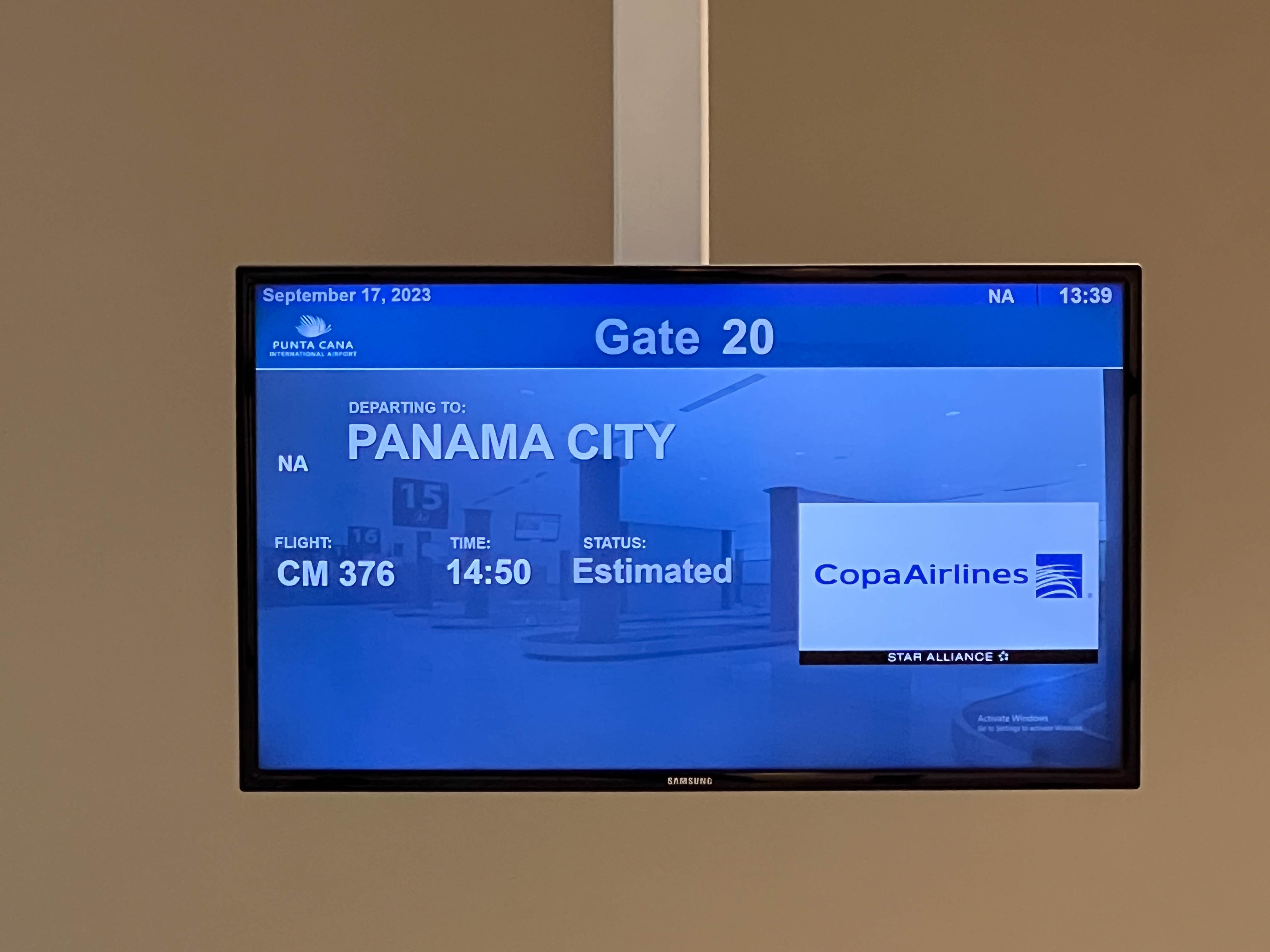 Daddy flew from DR to Monterrey, MX through Panama.  