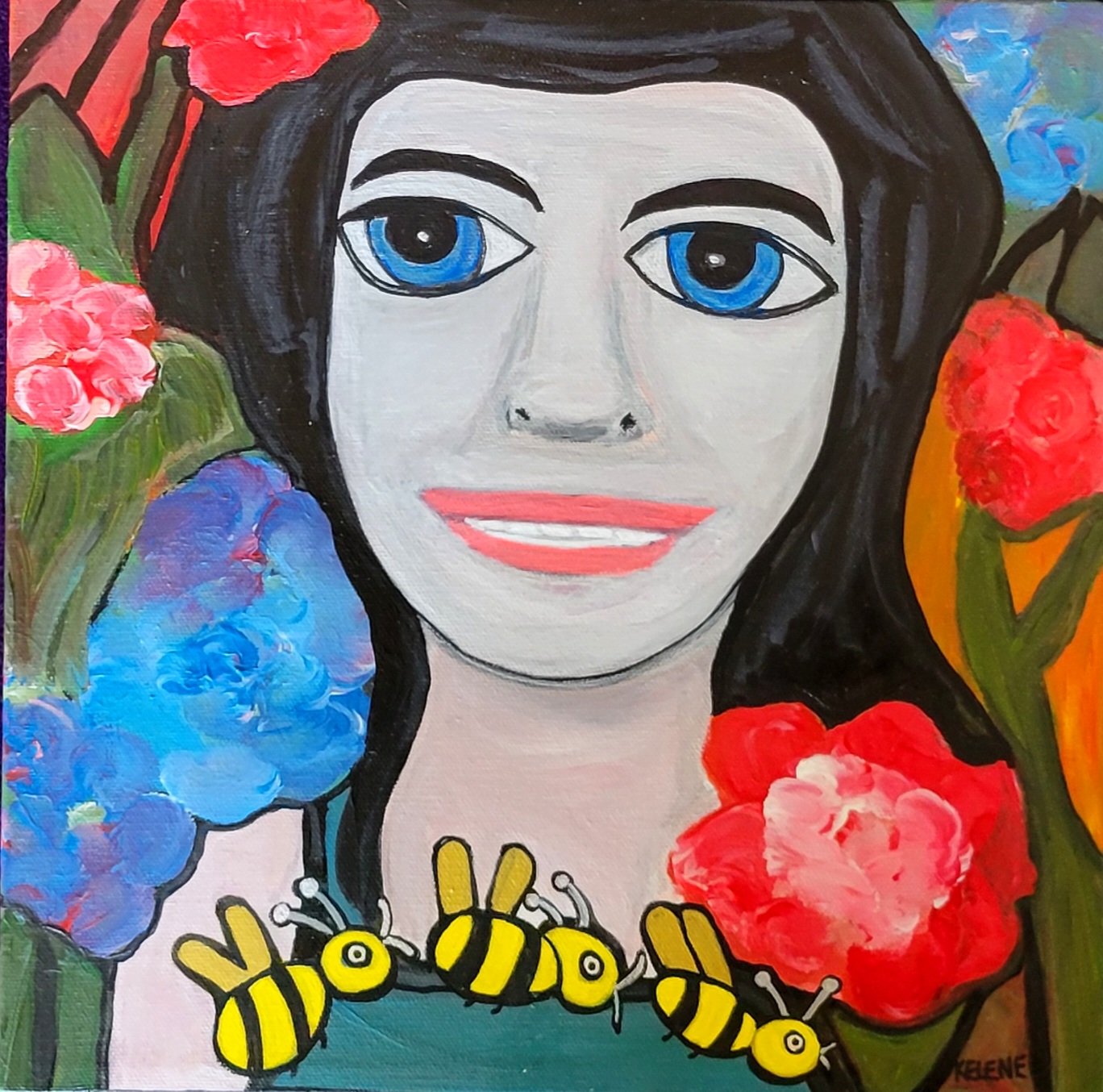 Title Spring Forward. 12 x 12 acrylic on canvas. $180.00