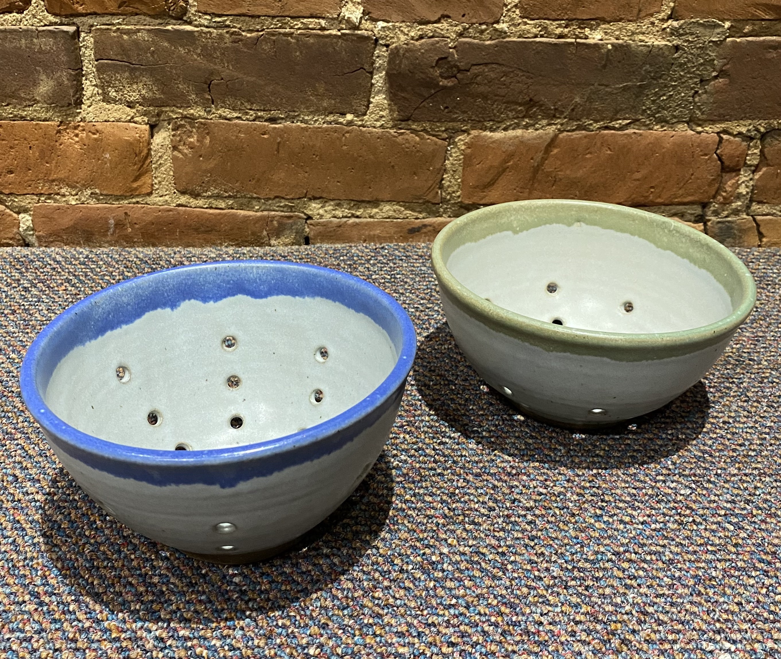 Berry Bowls 
gas fired ceramic
6.75" - 8" diameter/ 3.5" tall
$30/$32.
